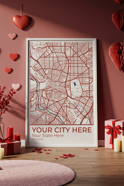 24+	Valentines Gift Handmade For Him Combinations: Personalizable Framed Maps - Rochag