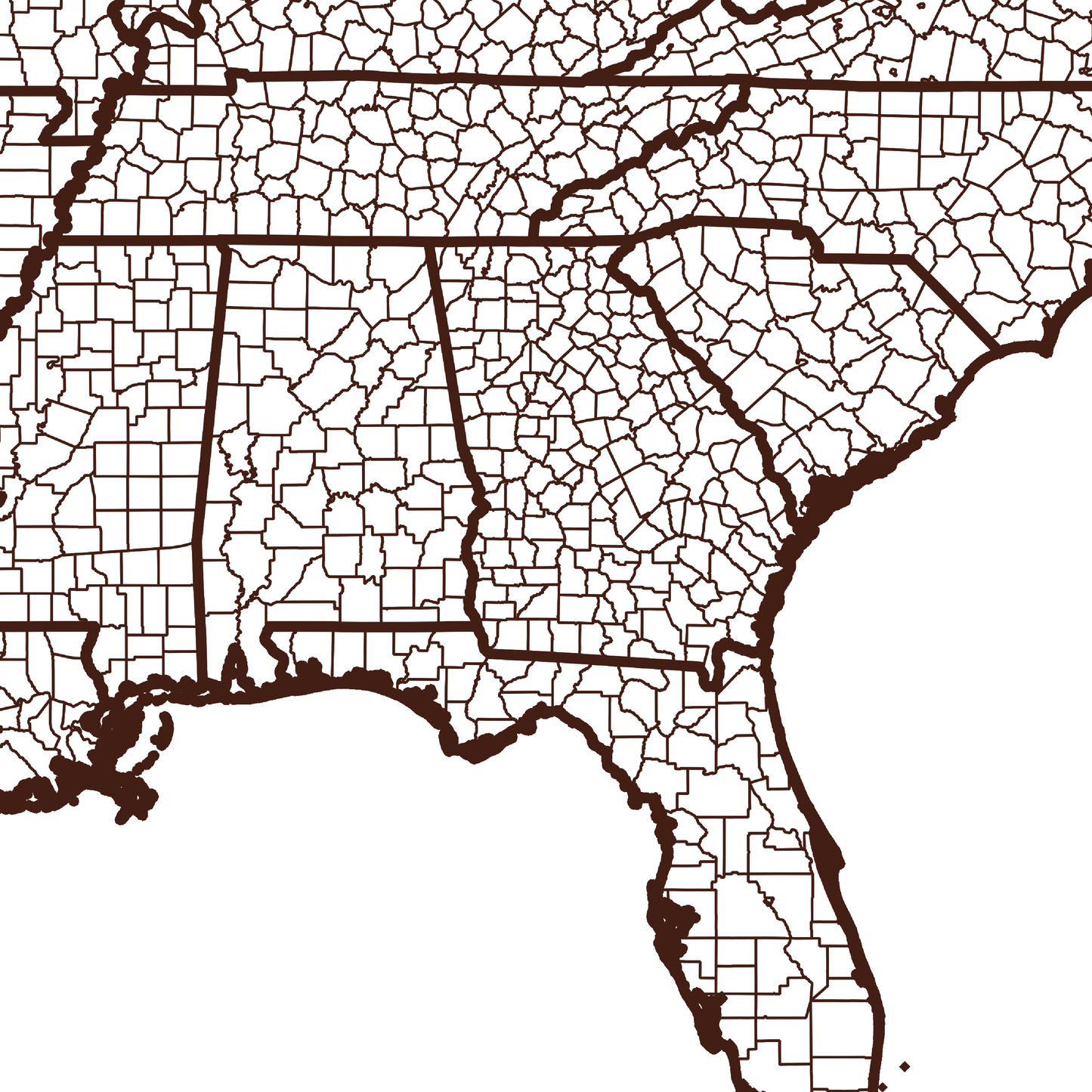 Lee County Map - Rochag