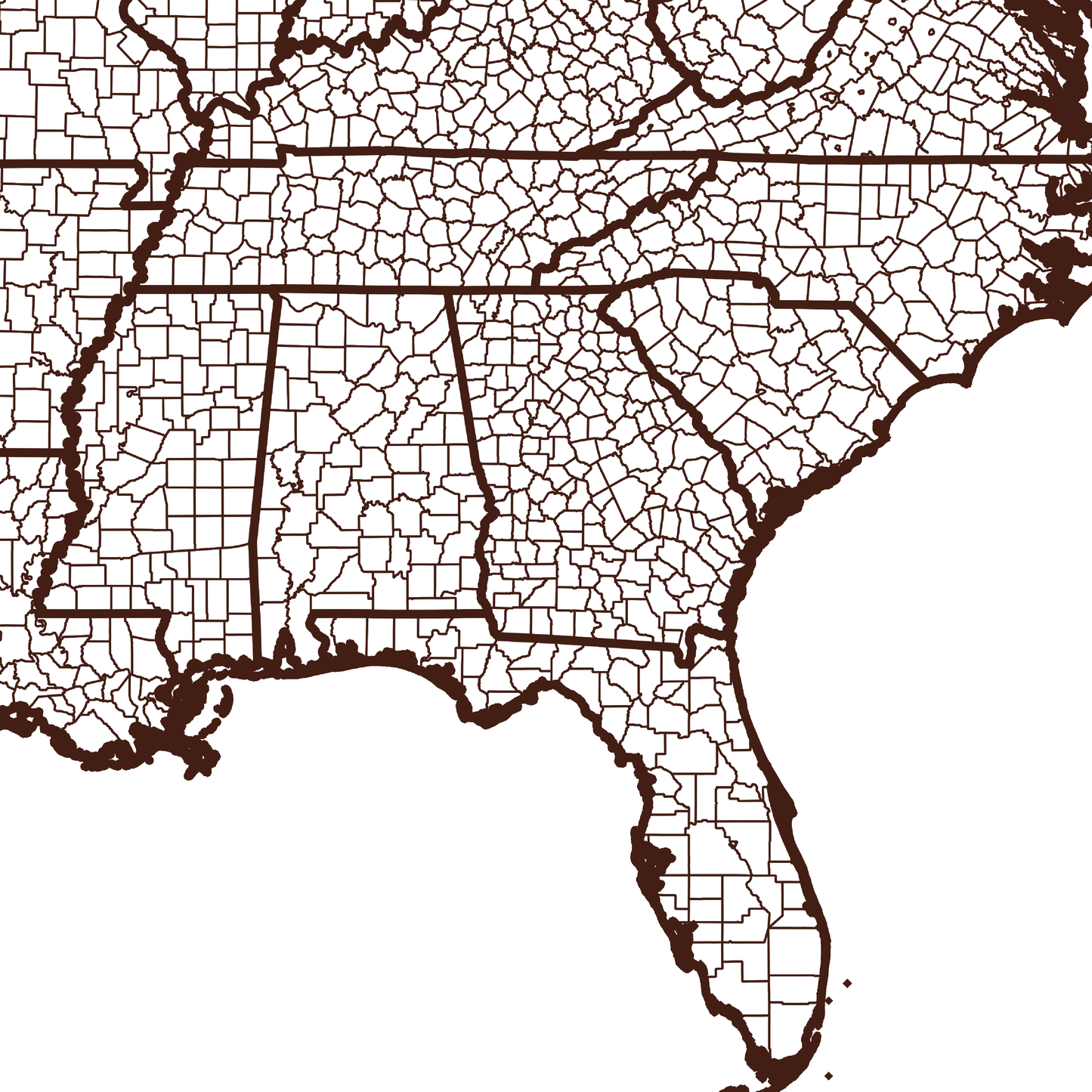 Lee County Map - Rochag