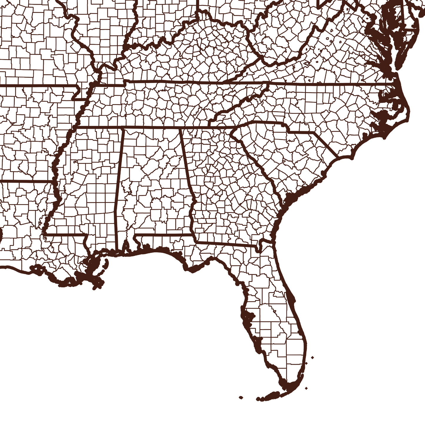 Lee County Map - Rochag