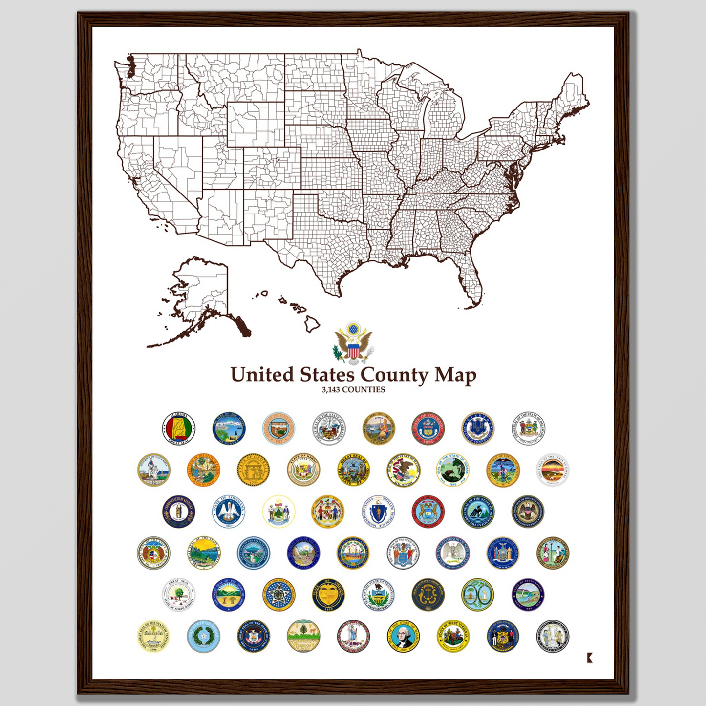 USA Wall Decor | All Counties + States Seals - Rochag