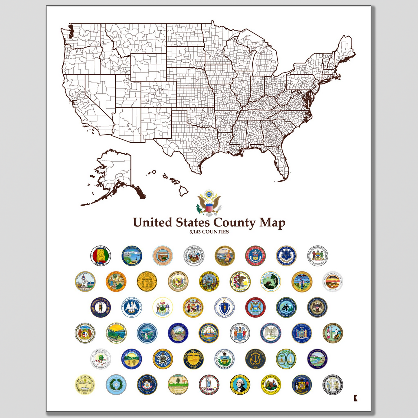 USA Wall Decor | All Counties + States Seals - Rochag