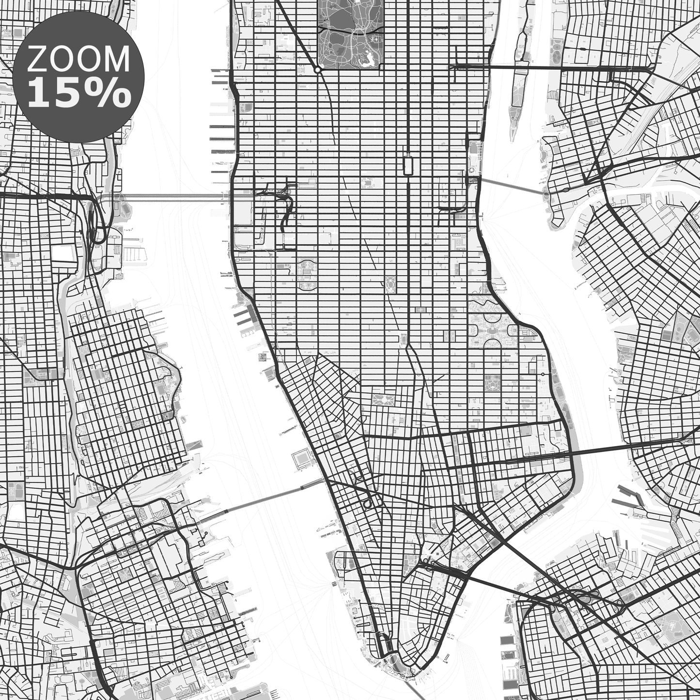 New York Map - Manhattan Wall Decor - Rochag