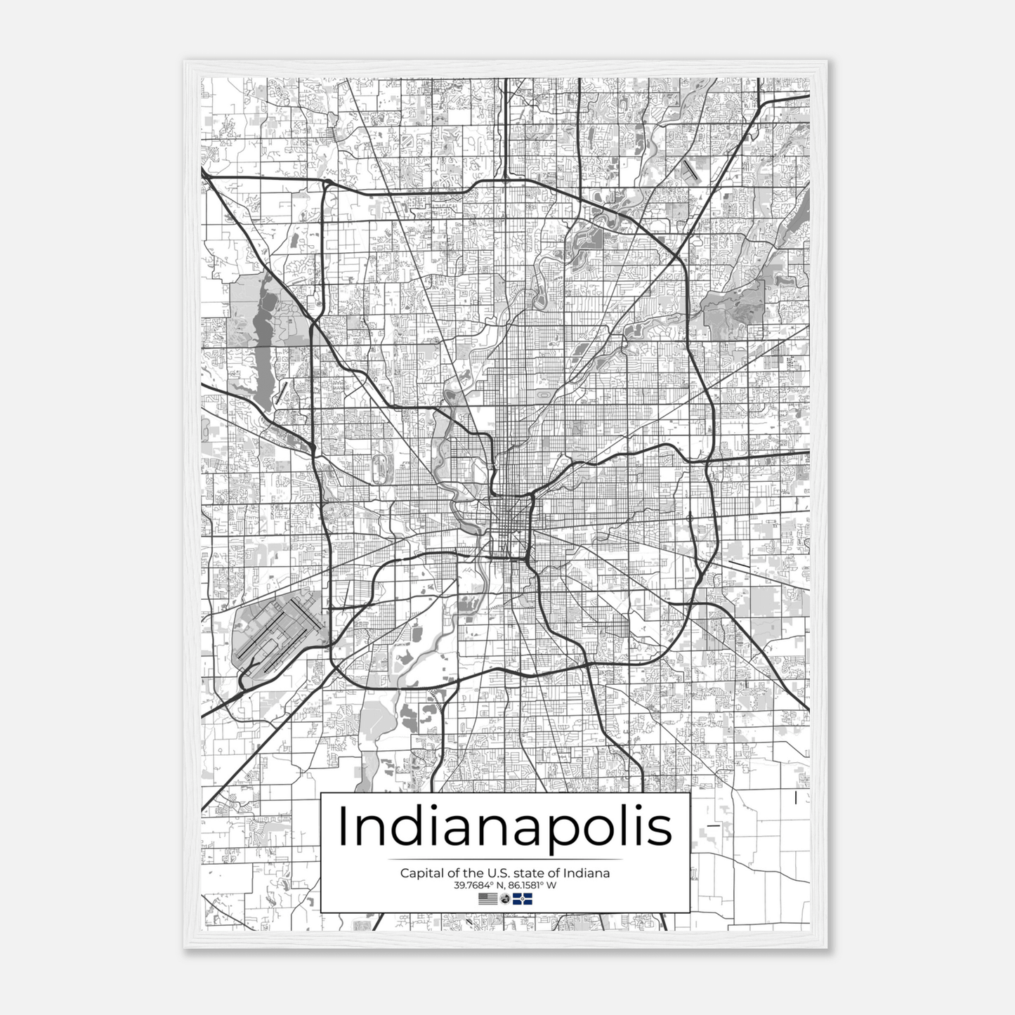 Indianapolis - White Frame - Classic Label - Rochag